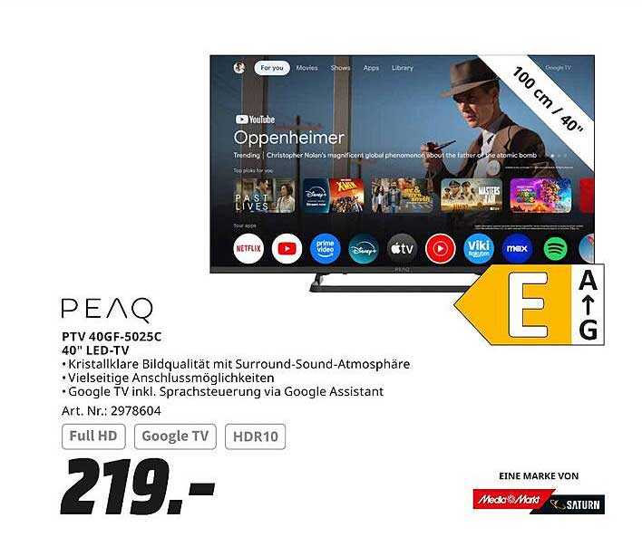 PEAQ PTV 40GF-5025C 40" LED-TV