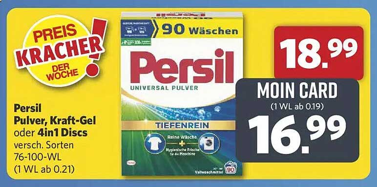 Persil Pulver, Kraft-Gel oder 4in1 Discs - Preis-Kracher der Woche