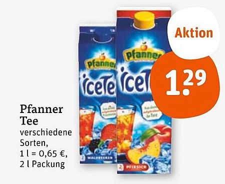 Pfanner Tee verschiedene Sorten, 2 l Packung