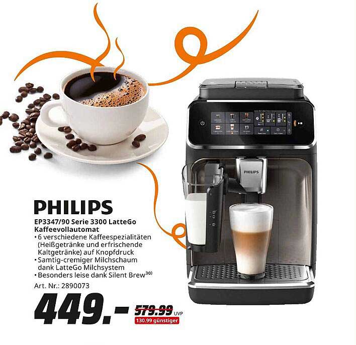 PHILIPS EP3347/90 Serie 3300 LatteGo Kaffeevollautomat