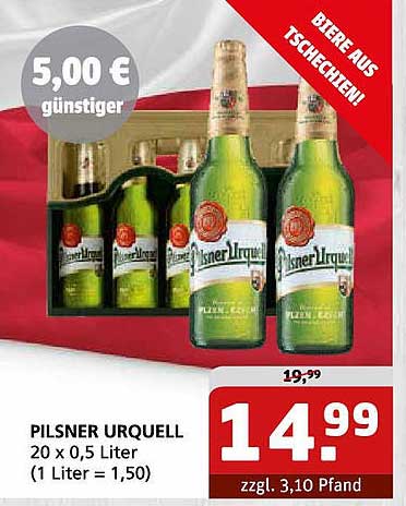 Pilsner Urquell - 20 x 0,5 Liter Kasten