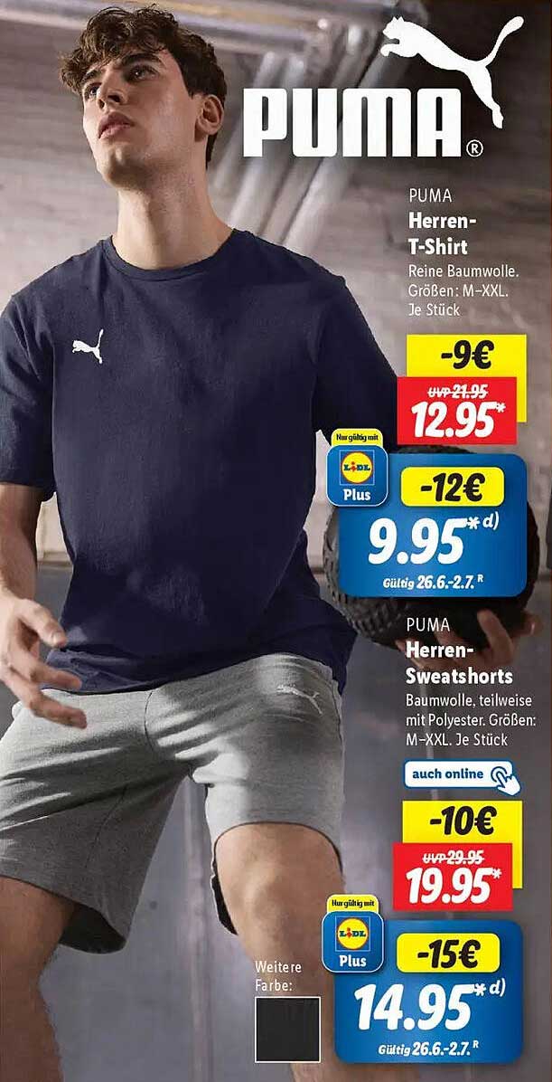 PUMA Herren-T-Shirt und Herren-Sweatshorts
