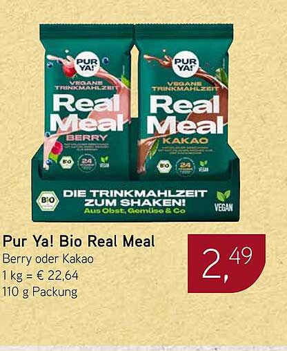 Pur Ya! Bio Real Meal - Berry oder Kakao