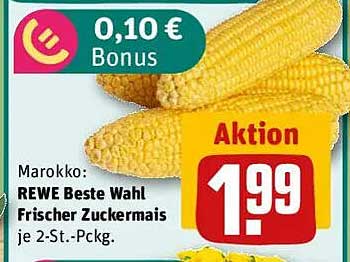 REWE Beste Wahl Frischer Zuckermaiskolben je 2-Stück-Packung