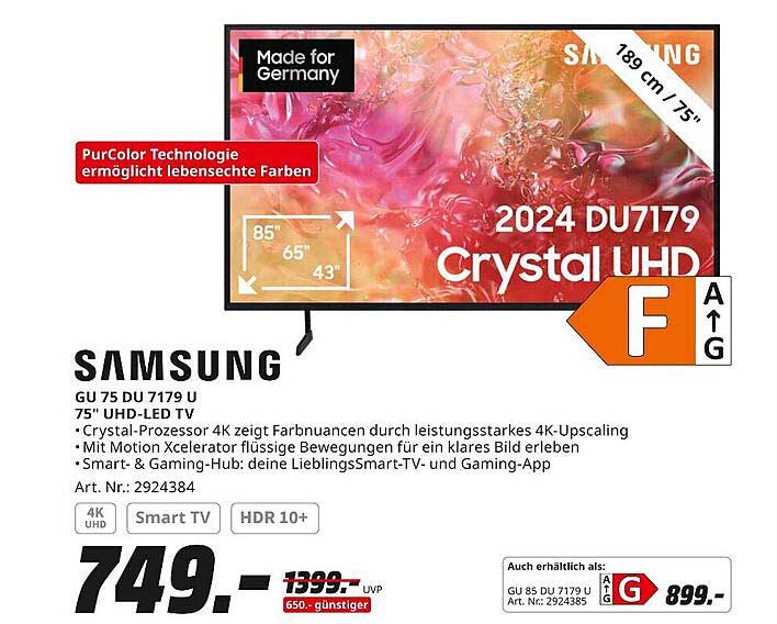 Samsung GU 75 DU 7179 U 75" UHD-LED TV