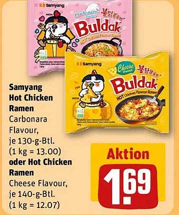 Samyang Hot Chicken Ramen - Carbonara und Cheese Flavour