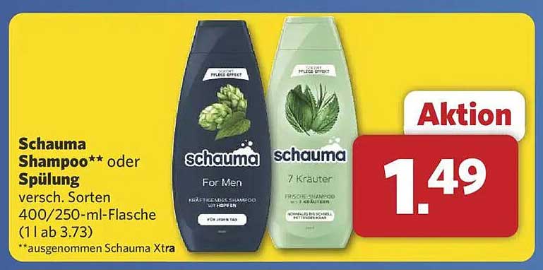 Schauma Shampoo oder Spülung – verschiedene Sorten 400/250-ml-Flasche