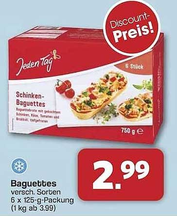 Schinken-Baguettes - 6 Stück im Angebot