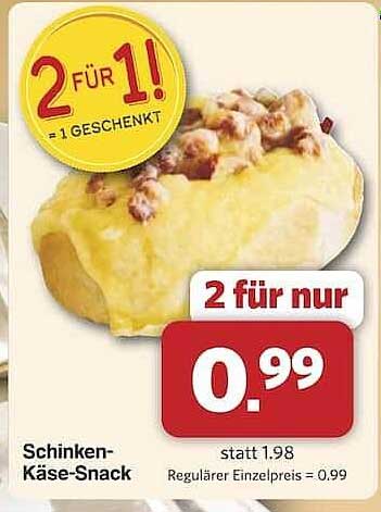 Schinken-Käse-Snack - 2 für 1! (1 Geschenk)