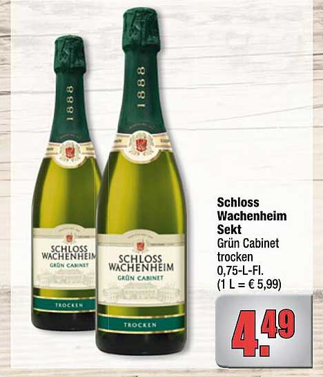 Schloss Wachenheim Sekt Grün Cabinet trocken 0,75 L