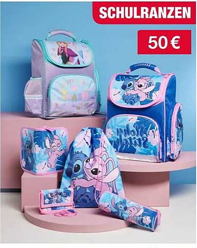 Schulranzen-Set mit Disney Stitch-Motiven