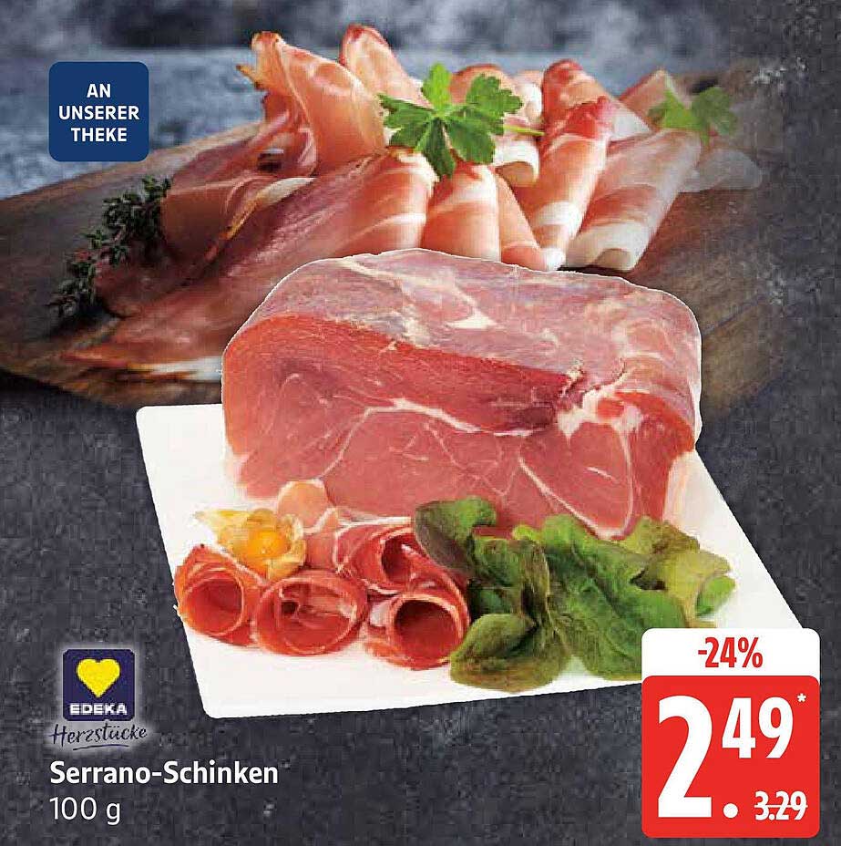 Serrano-Schinken 100 g - Frisch für Ihren Genuss!