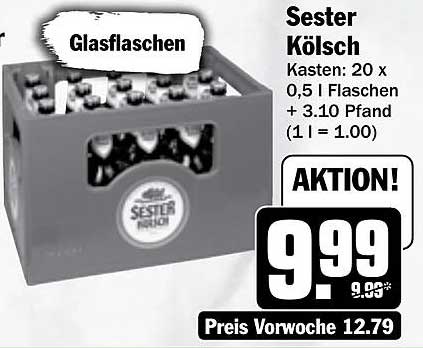 Sester Kölsch - Kasten mit 20 Flaschen à 0,5 L