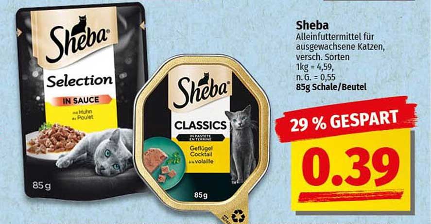 Sheba Alleinfuttermittel für ausgewachsene Katzen, verschiedene Sorten