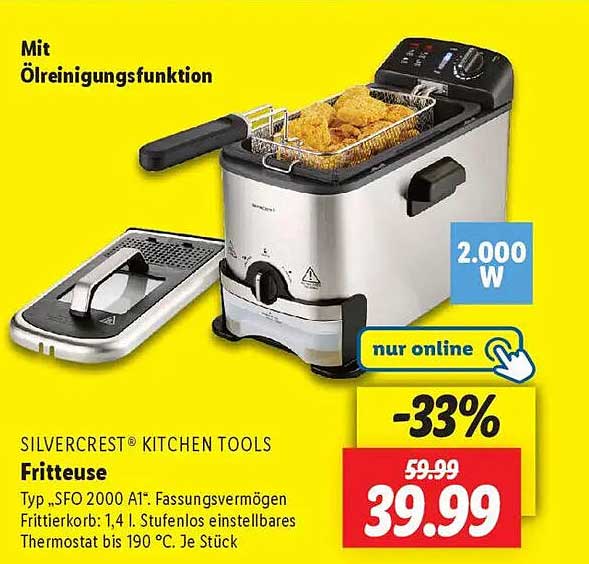 SILVERCREST® Fritteuse mit Ölreinigungsfunktion