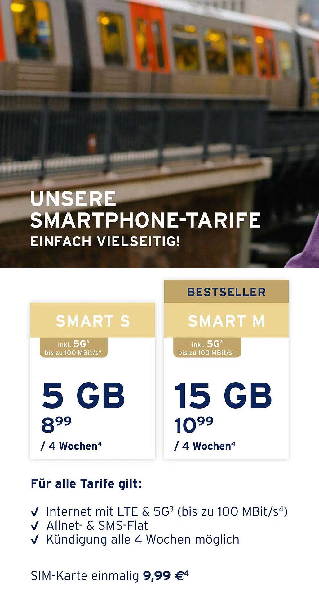 Smartphone-Tarife von Tchibo: Smart S & Smart M