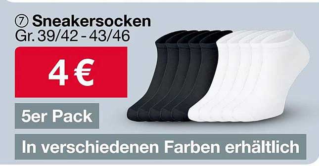 Sneakersocken 5er Pack in verschiedenen Farben