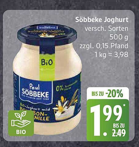 Söbbeke Joghurt versch. Sorten 500 g