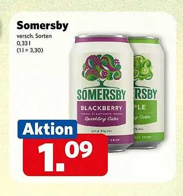 Somersby Cider – Verschiedene Sorten, 0,33 l