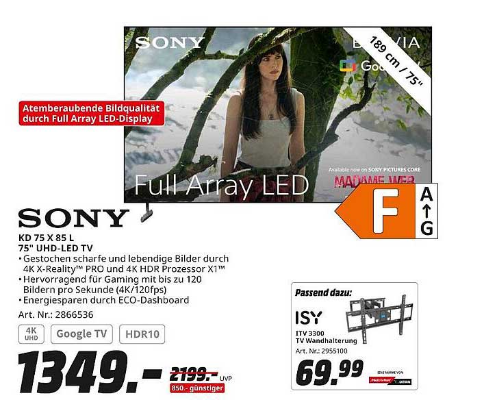 SONY KD 75 X 85 L 75" UHD-LED TV