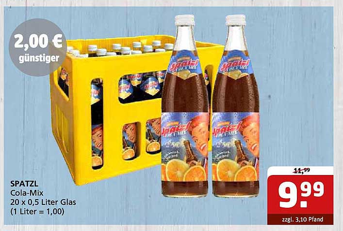 SPATZL Cola-Mix 20 x 0,5 Liter Glas