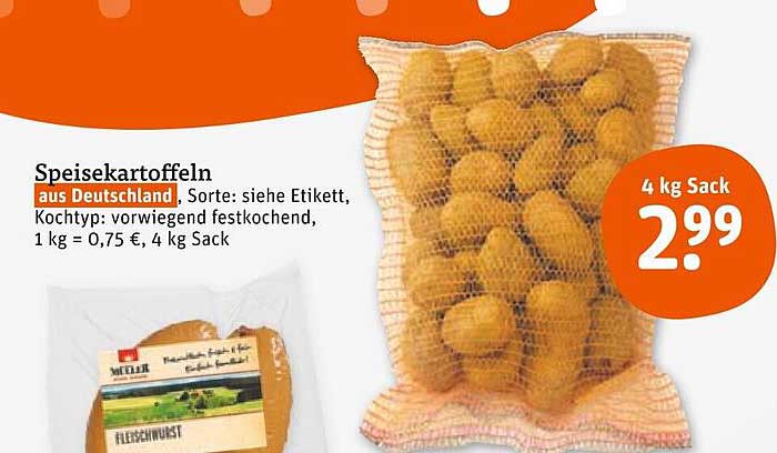 Speisekartoffeln aus Deutschland, 4 kg Sack für 2,99 €