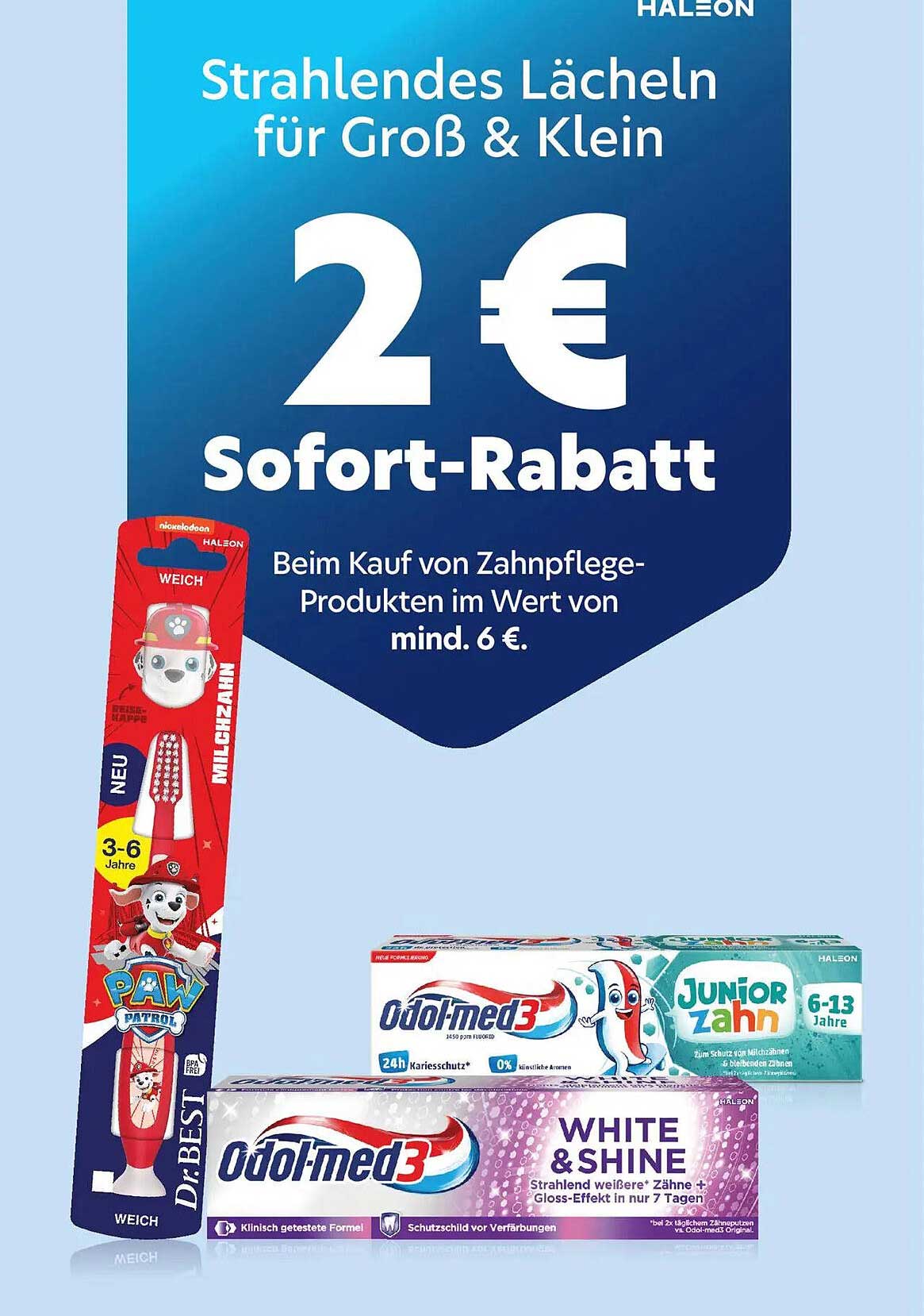 Strahlendes Lächeln für Groß & Klein - 2 € Sofort-Rabatt