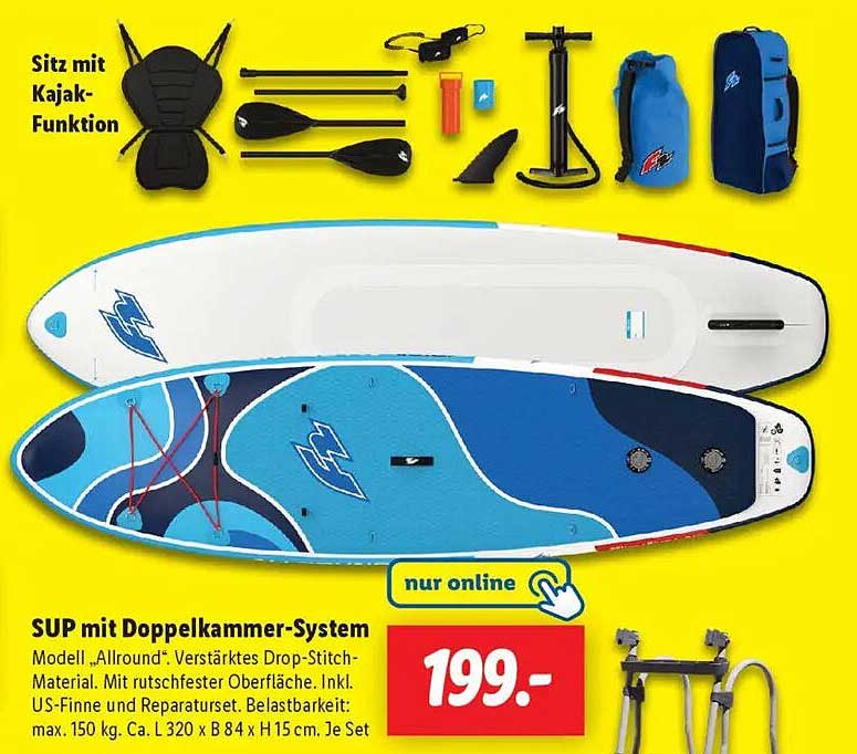 SUP mit Doppelkammer-System