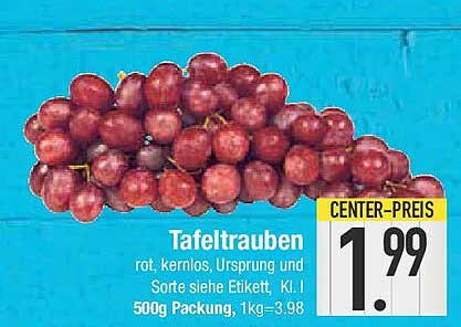 Tafeltrauben rot, kernlos - frisch und köstlich!