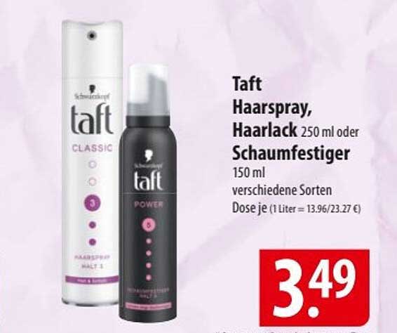 Taft Haarspray, Haarspray 250 ml oder Schaumfestiger 150 ml - verschiedene Sorten