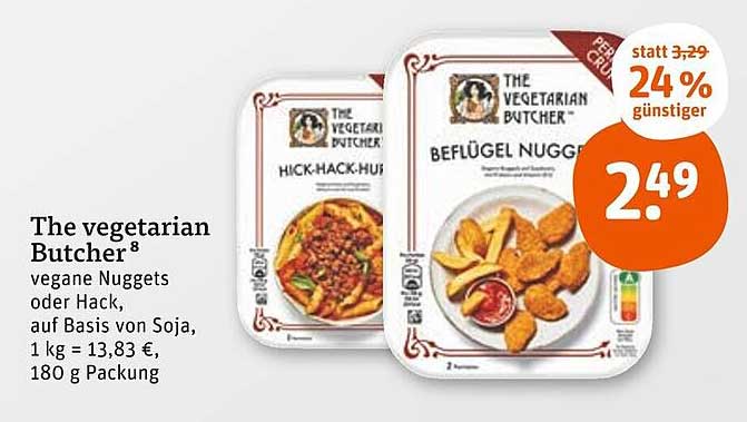 The Vegetarian Butcher vegane Nuggets oder Hack auf Basis von Soja