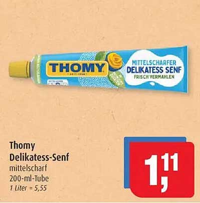 Thomy Delikatess-Senf mittelscharf 200-ml-Tube