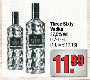 Three Sixty Vodka 0,7-L-Flasche