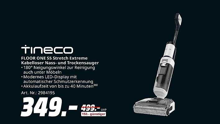 Tineco FLOOR ONE S5 Stretch Extreme Kabelloser Nass- und Trockensauger