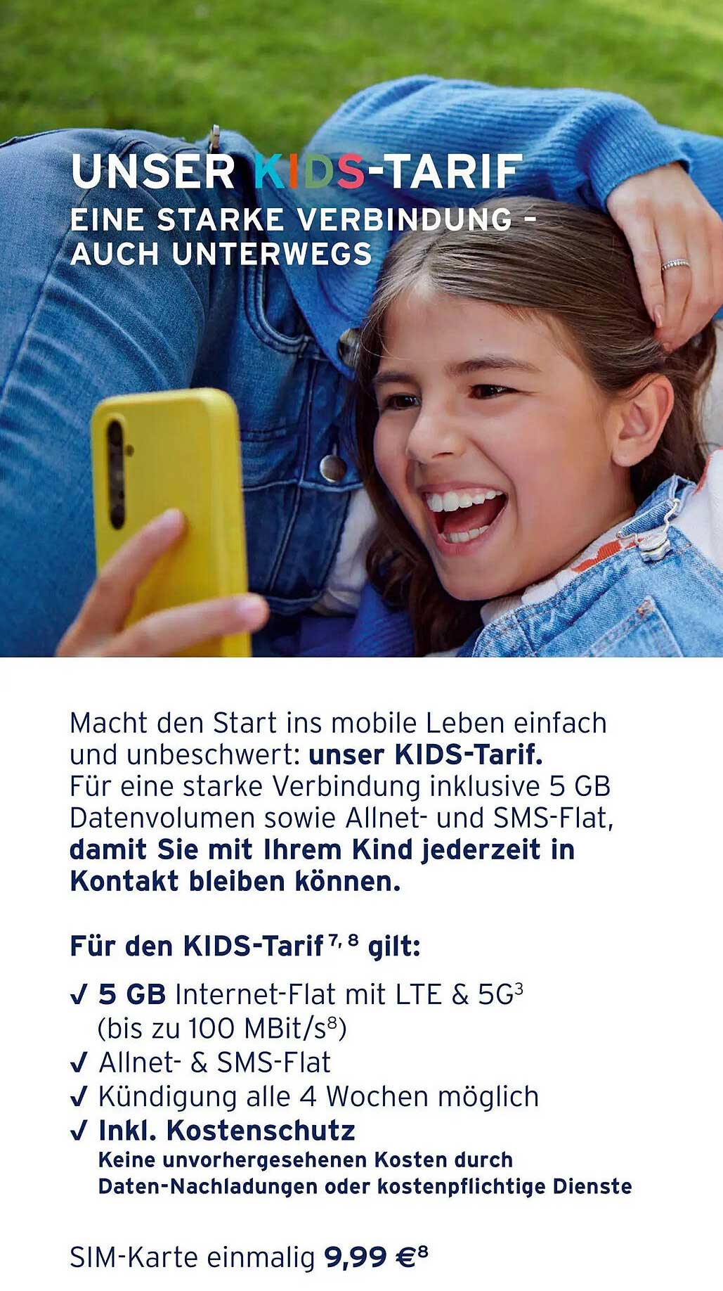 Unser KIDS-Tarif - Eine starke Verbindung auch unterwegs