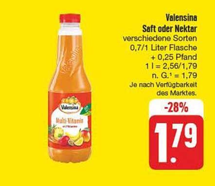 Valensina Saft oder Nektar verschiedene Sorten 0,7/1 Liter Flasche
