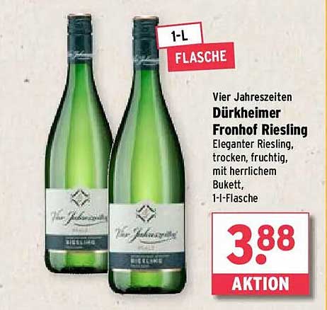 Vier Jahreszeiten Dürkheimer Fronhof Riesling 1-L-Flasche