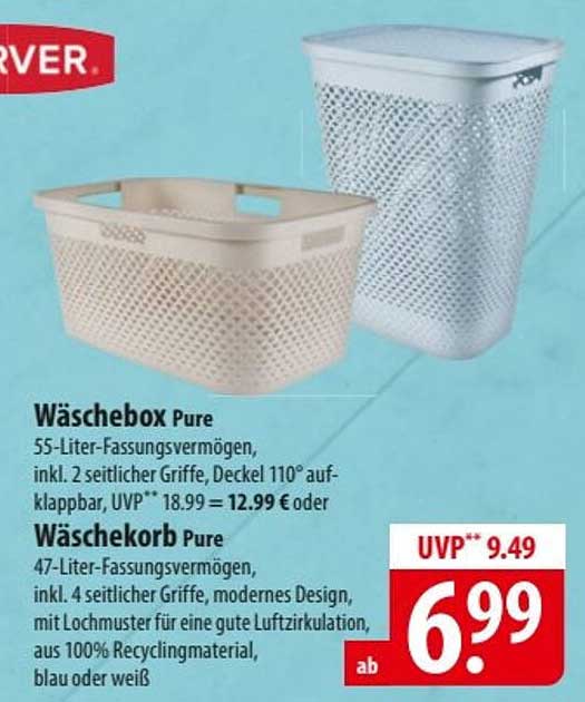 Wäschebox Pure und Wäschekorb Pure