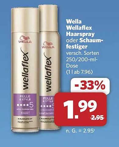 Wella Wellaflex Haarspray oder Schaumfestiger 250/200-ml-Dose