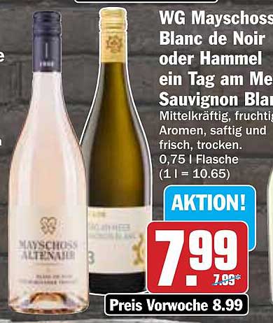 WG Mayschoss Blanc de Noir oder Hamel ein Tag am Meer Sauvignon Blanc