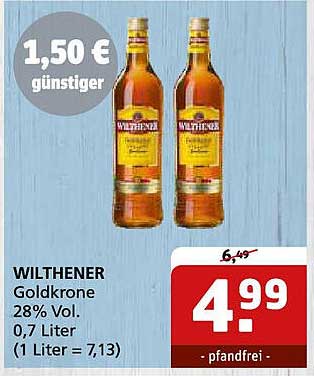 WILTHENER Goldkrone 28% Vol. 0,7 Liter - Pfandfrei