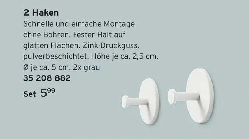 2 Haken – Schnelle und einfache Montage ohne Bohren