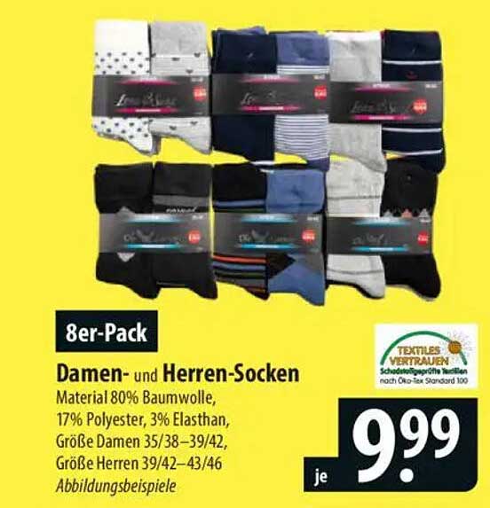 8er-Pack Damen- und Herren-Socken