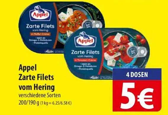 Appel Zarte Filets vom Hering - verschiedene Sorten