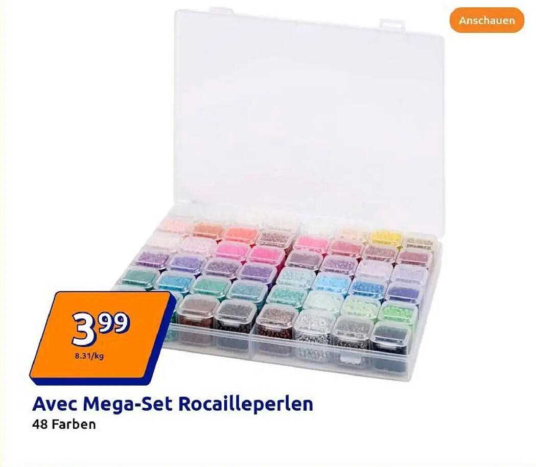 Avec Mega-Set Rocaillesperlen - 48 Farben