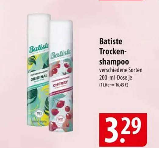 Batiste Trockenshampoo verschiedene Sorten 200-ml-Dose je