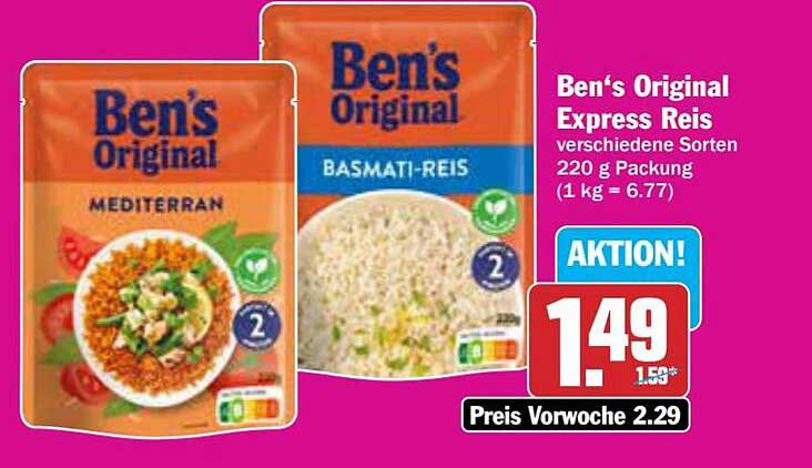 Ben's Original Express Reis - Verschiedene Sorten 220 g