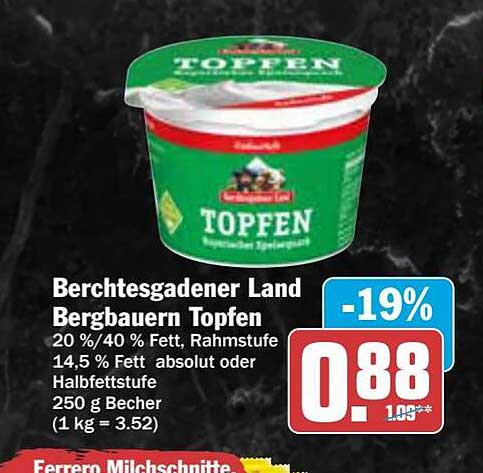 Berchtesgadener Land Bergbauern Topfen 250 g