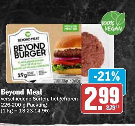Beyond Meat Burger - 100% vegan, 226-200 g Packung