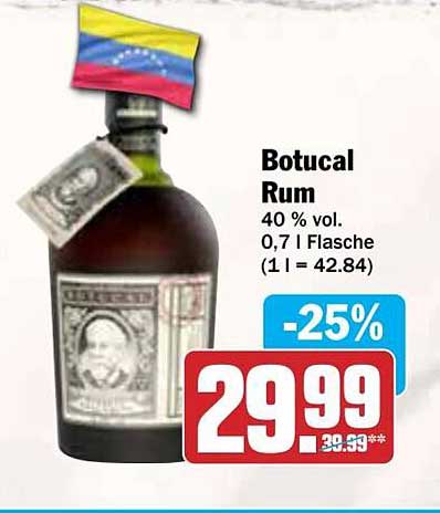 Botucal Rum 0,7 L Flasche - 25% Ersparnis!